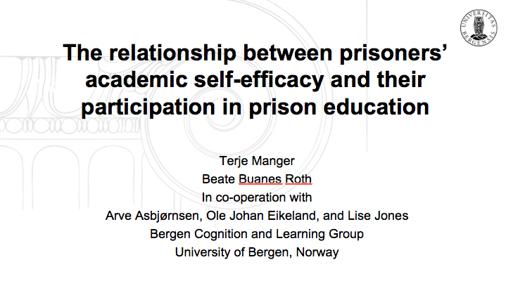 The relationship between prisoners’ academic self-efficacy and their participation in prison education